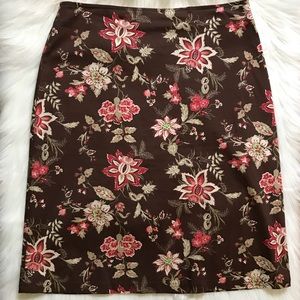 Style & co brown floral skirt